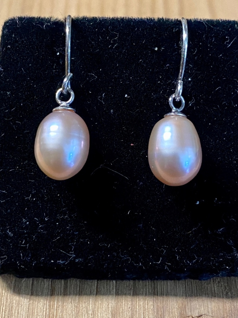 Cream Freshwater Pearl Drop Earrings Sterling Silver 925